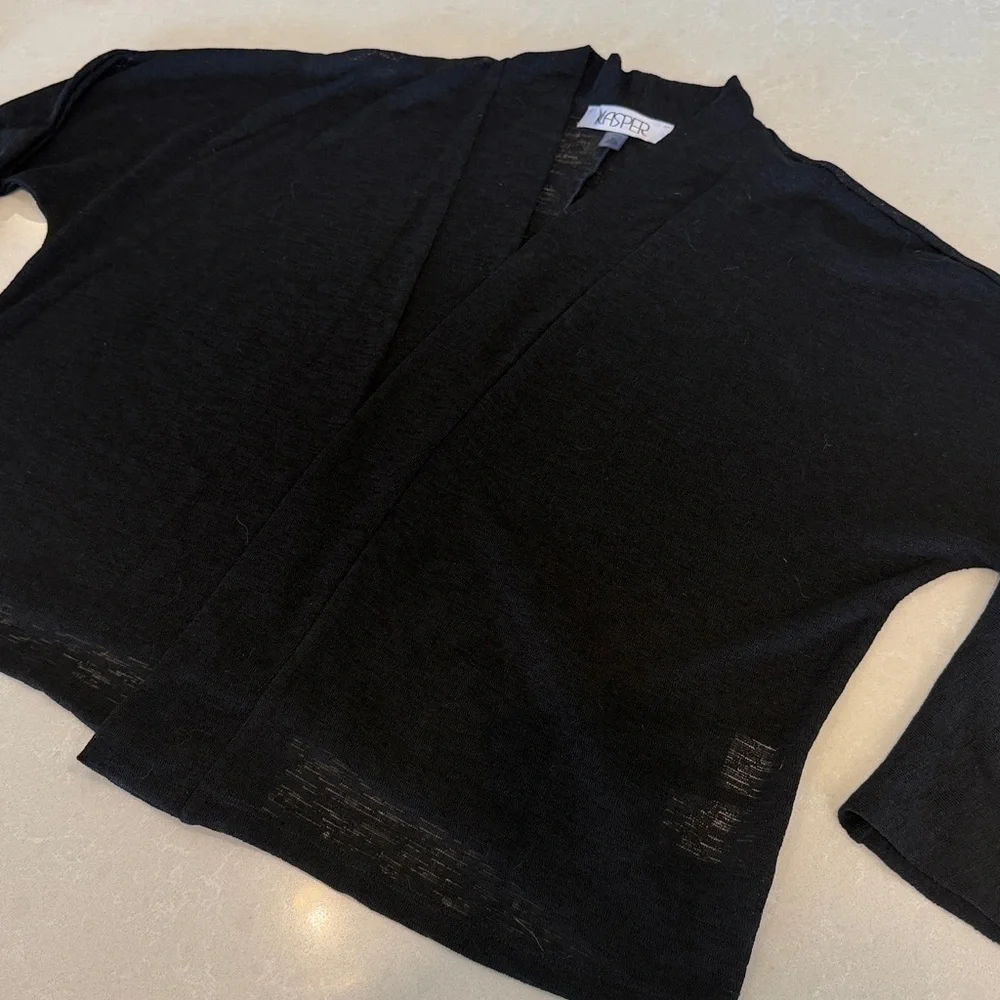 Kasper Elegant Black Knit Cardigan - Picture 3 of 9
